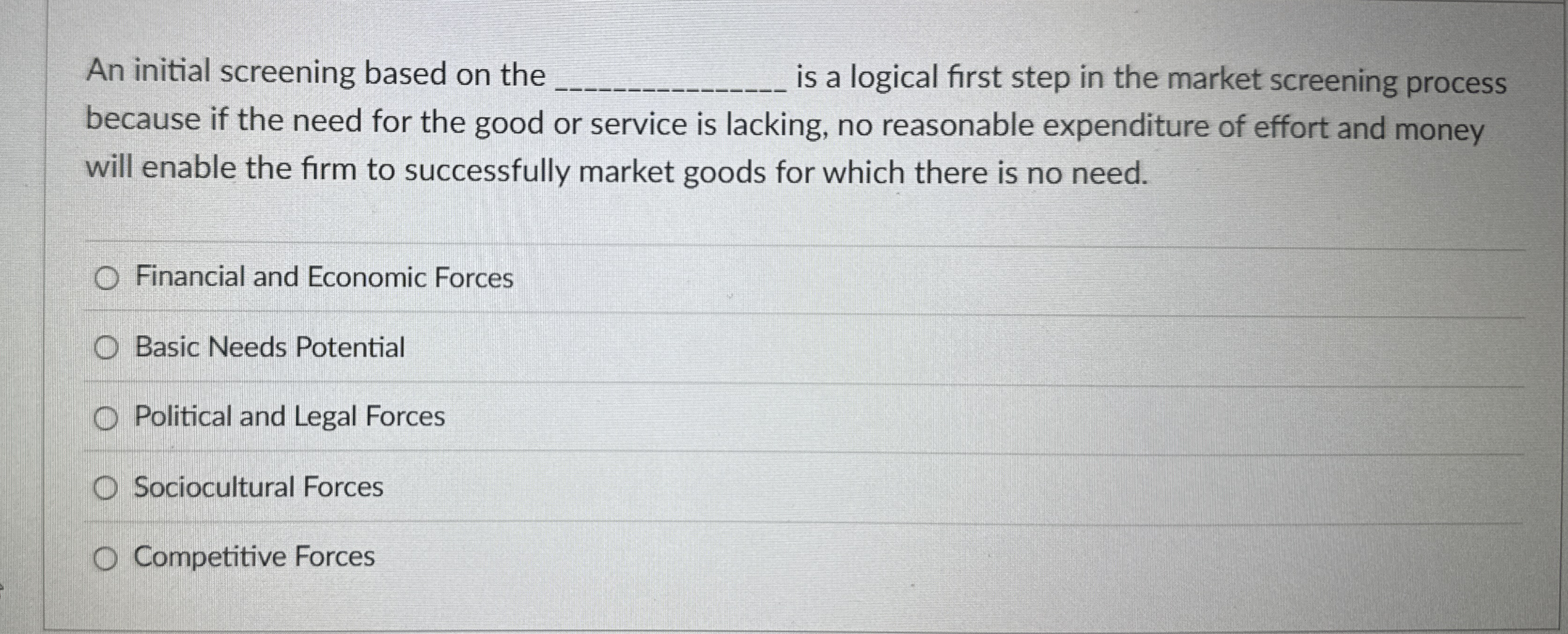 An initial screening based on the is a logical