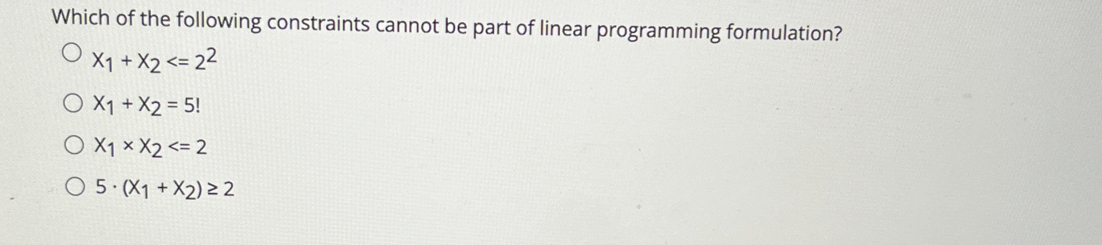 Which of the following constraints cannot be part