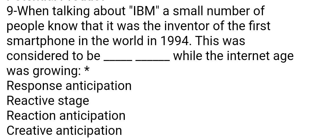 9-When talking about "IBM" a small number of