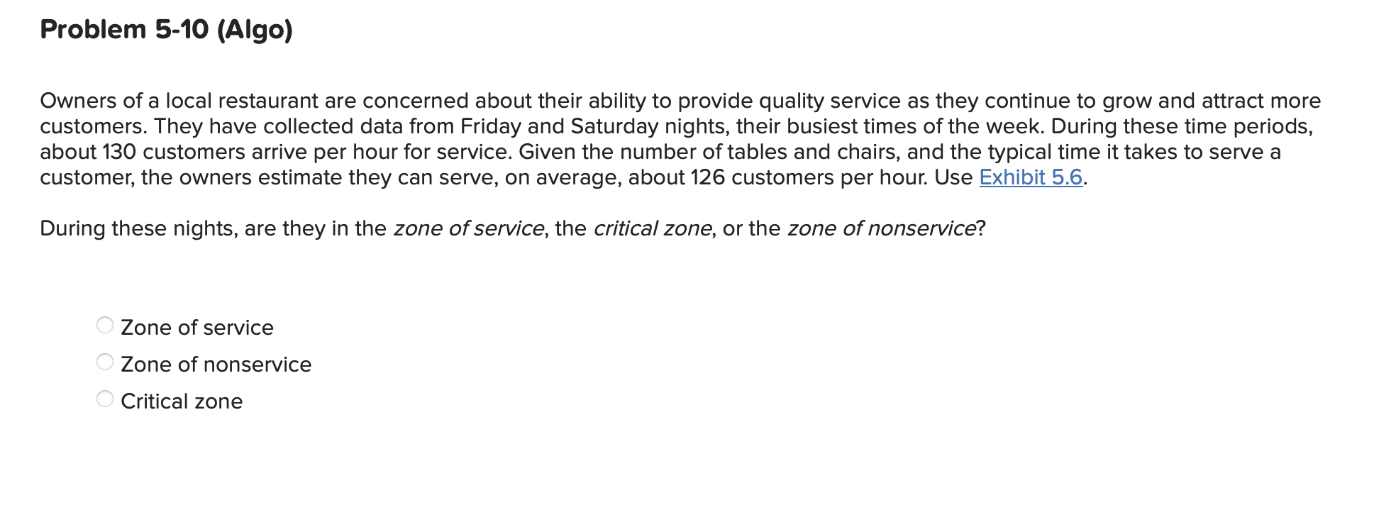 Problem 5 - 1 0 ( Algo ) Owners of a local