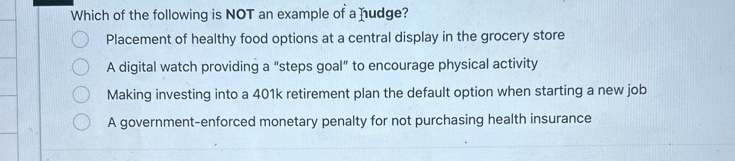 Which of the following is NOT an example of a