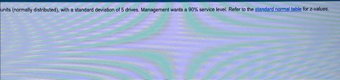 Based on available information, lead time demand