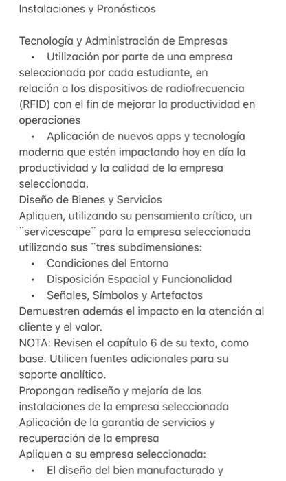 Instalaciones y Pronsticos Tecnologa y