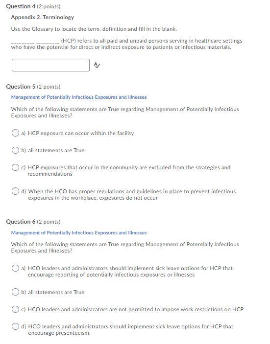 Question 4 (2 points) Appendix 2. Terminology Use