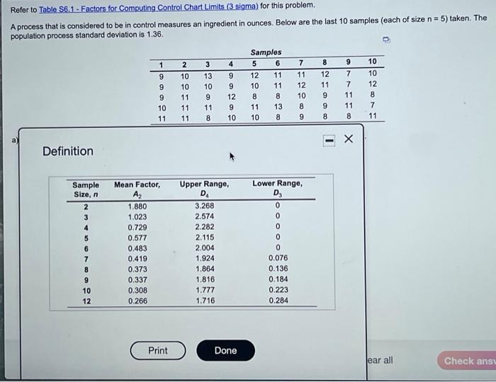 Refer to Tablo S61 - Factors for Computing
