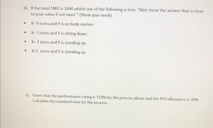 a) Develop the activity sequence model and