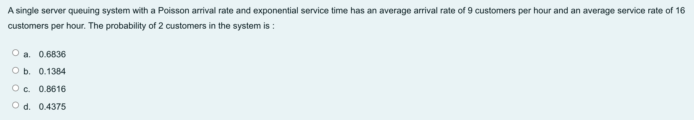 A single server queuing system with a Poisson