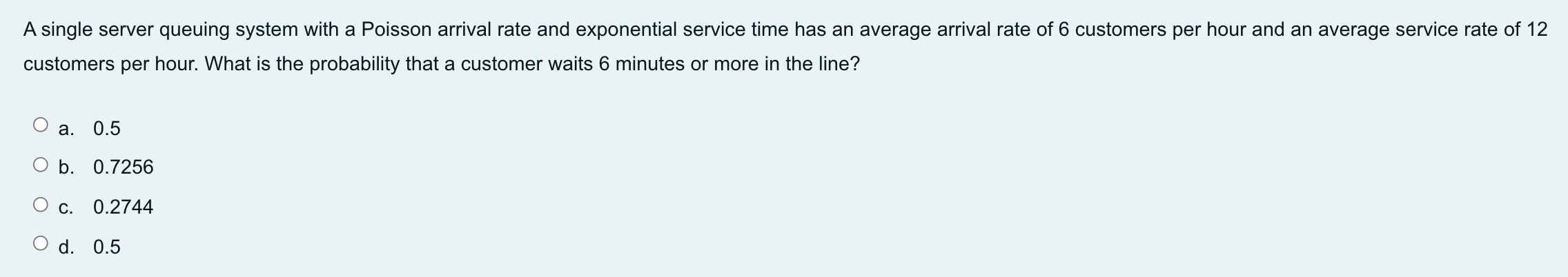 A single server queuing system with a Poisson