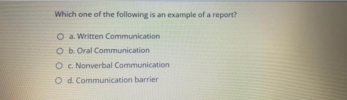 Which one of the following is an example of a