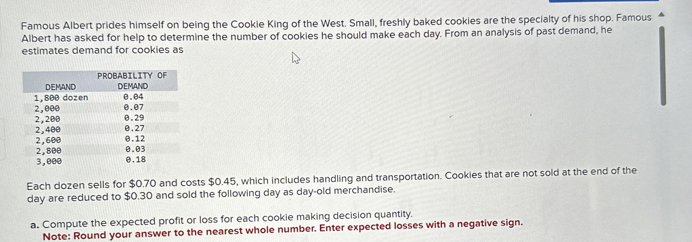 Famous Albert prides himself on being the Cookie