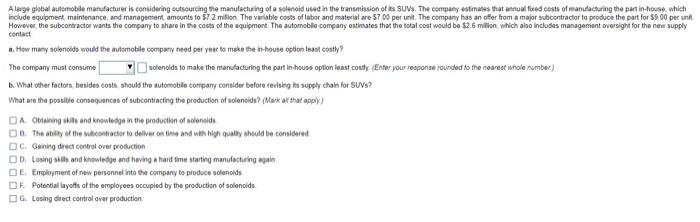 A large global automobile manufacturer is