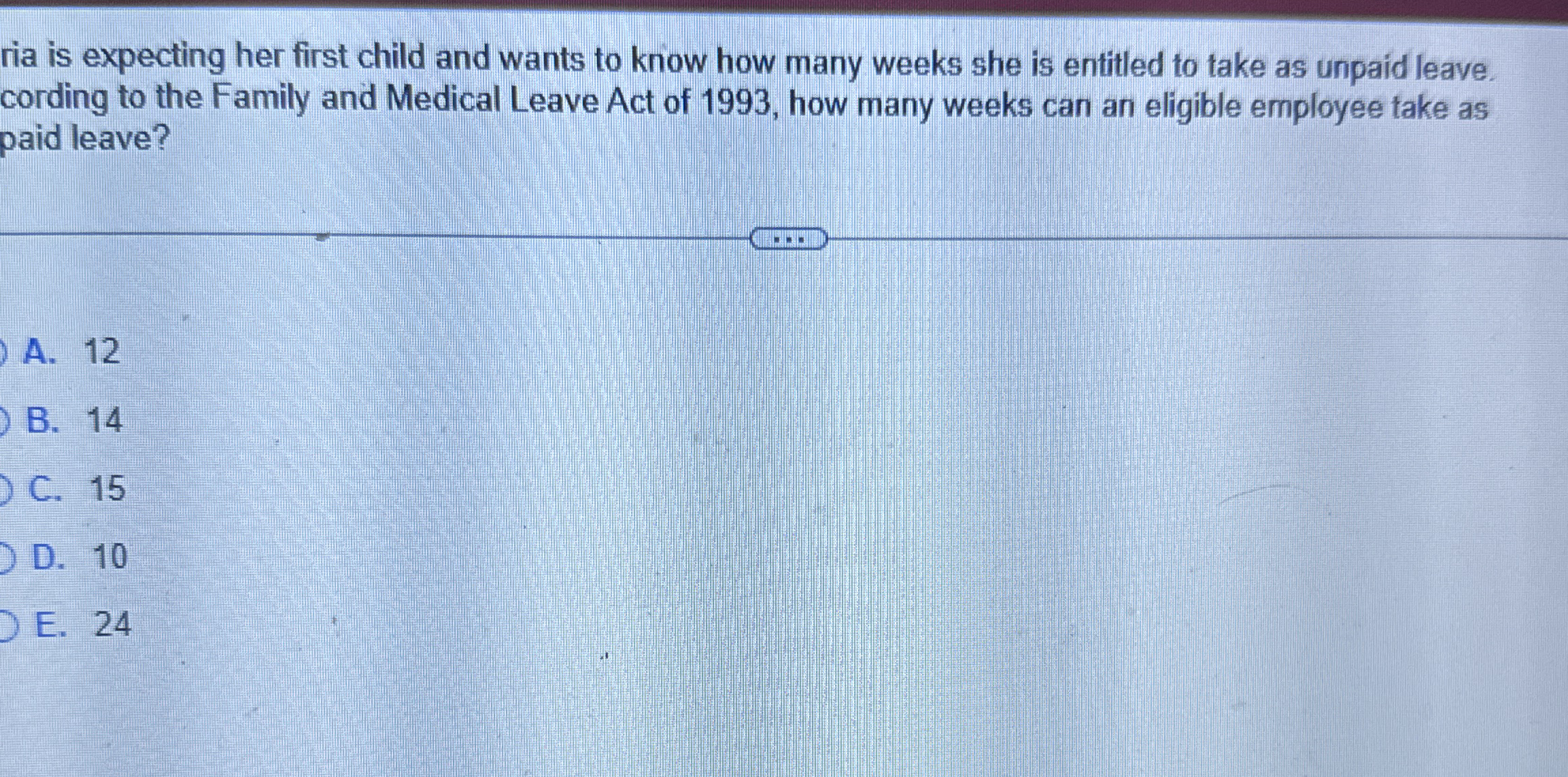 ria is expecting her first child and wants to