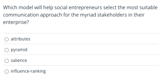 Which model will help social entrepreneurs select