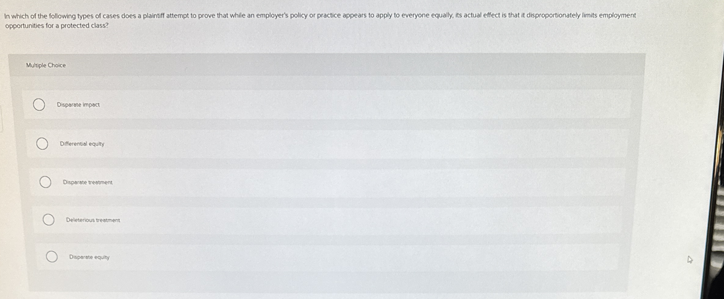 opportunities for a protected class? Multiple