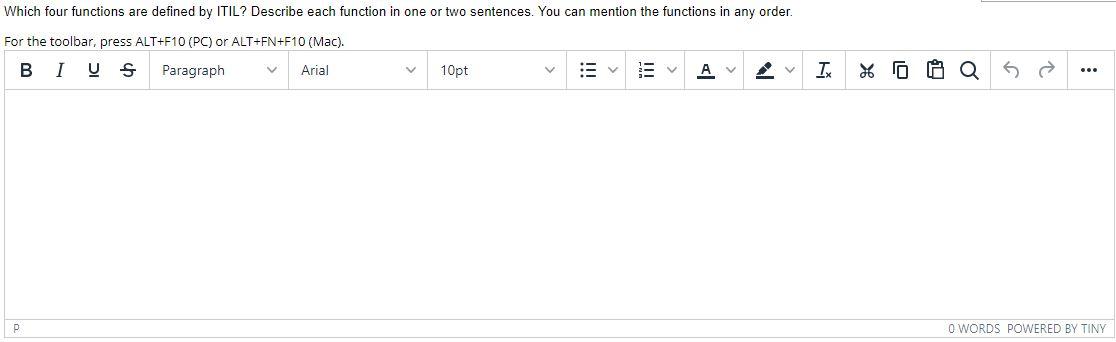 Which four functions are defined by ITIL?