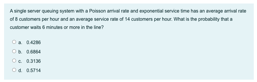 A single server queuing system with a Poisson