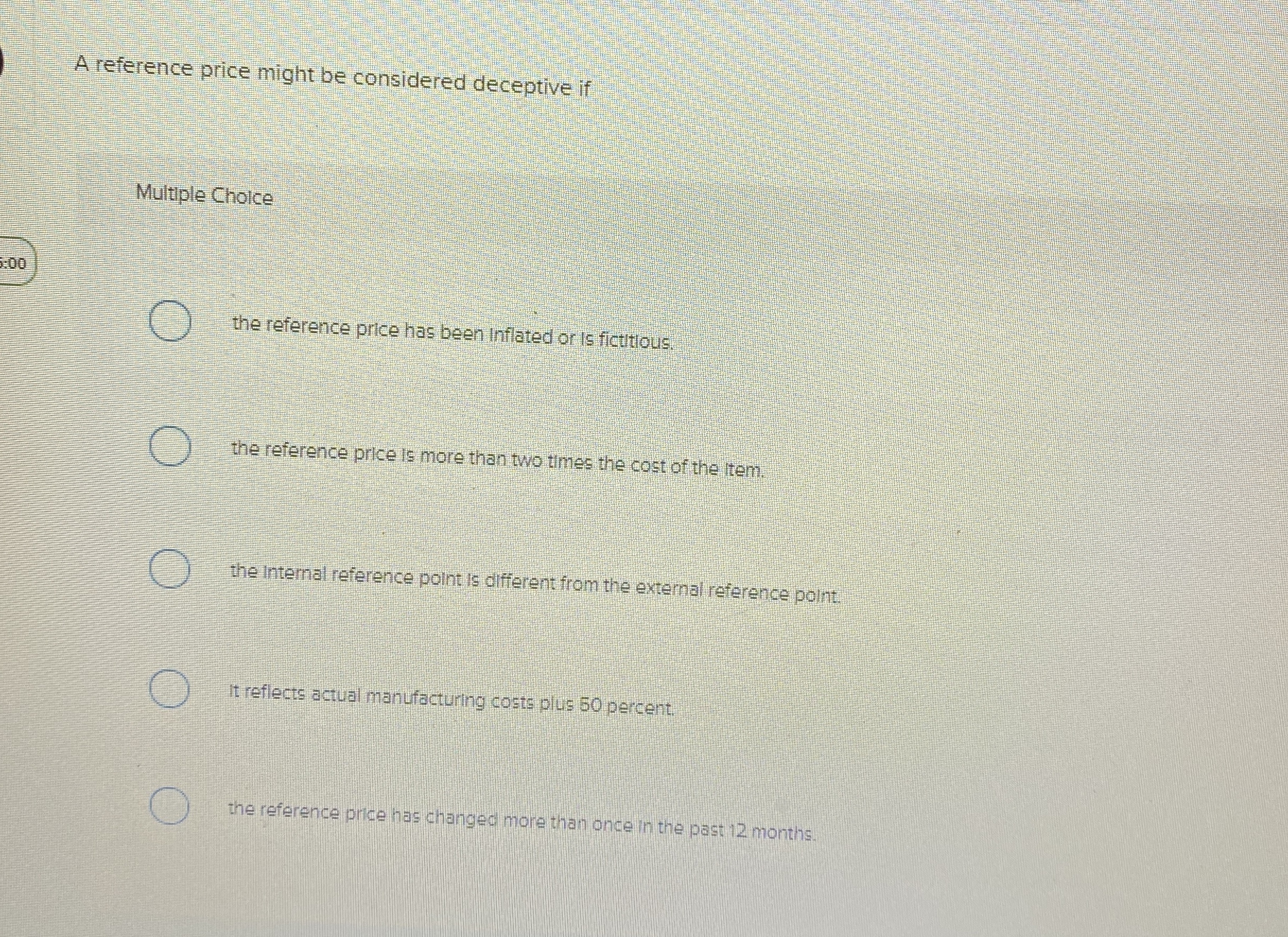 A reference price might be considered deceptive