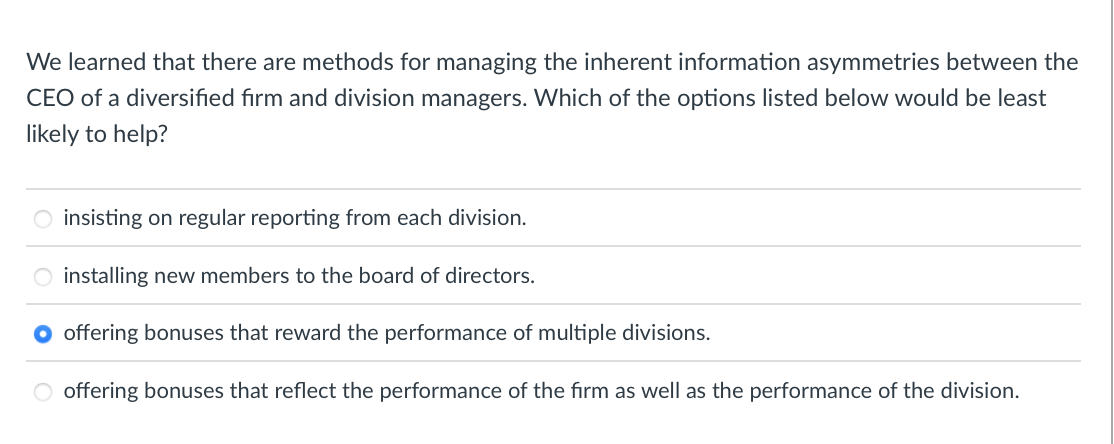 We learned that there are methods for managing