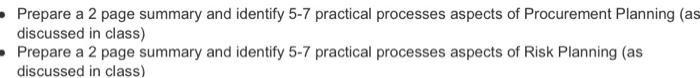 Prepare a 2 page summary and identify 5-7
