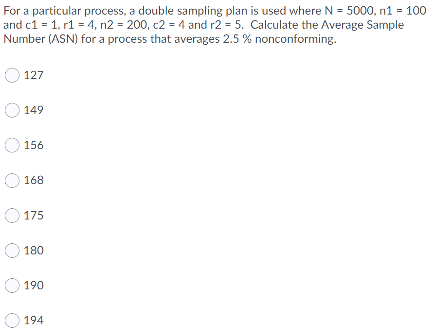 For a particular process, a double sampling plan