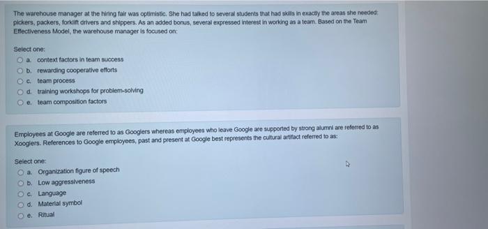 These questions Are from ORGB. please answer all