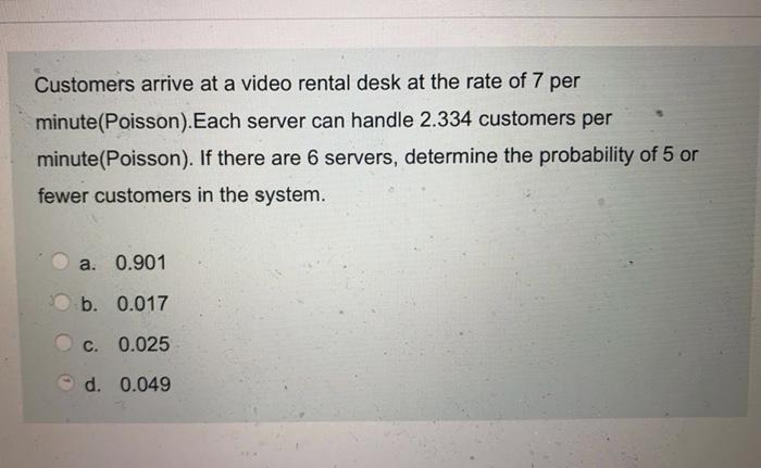 solve the last one please A single server queuing
