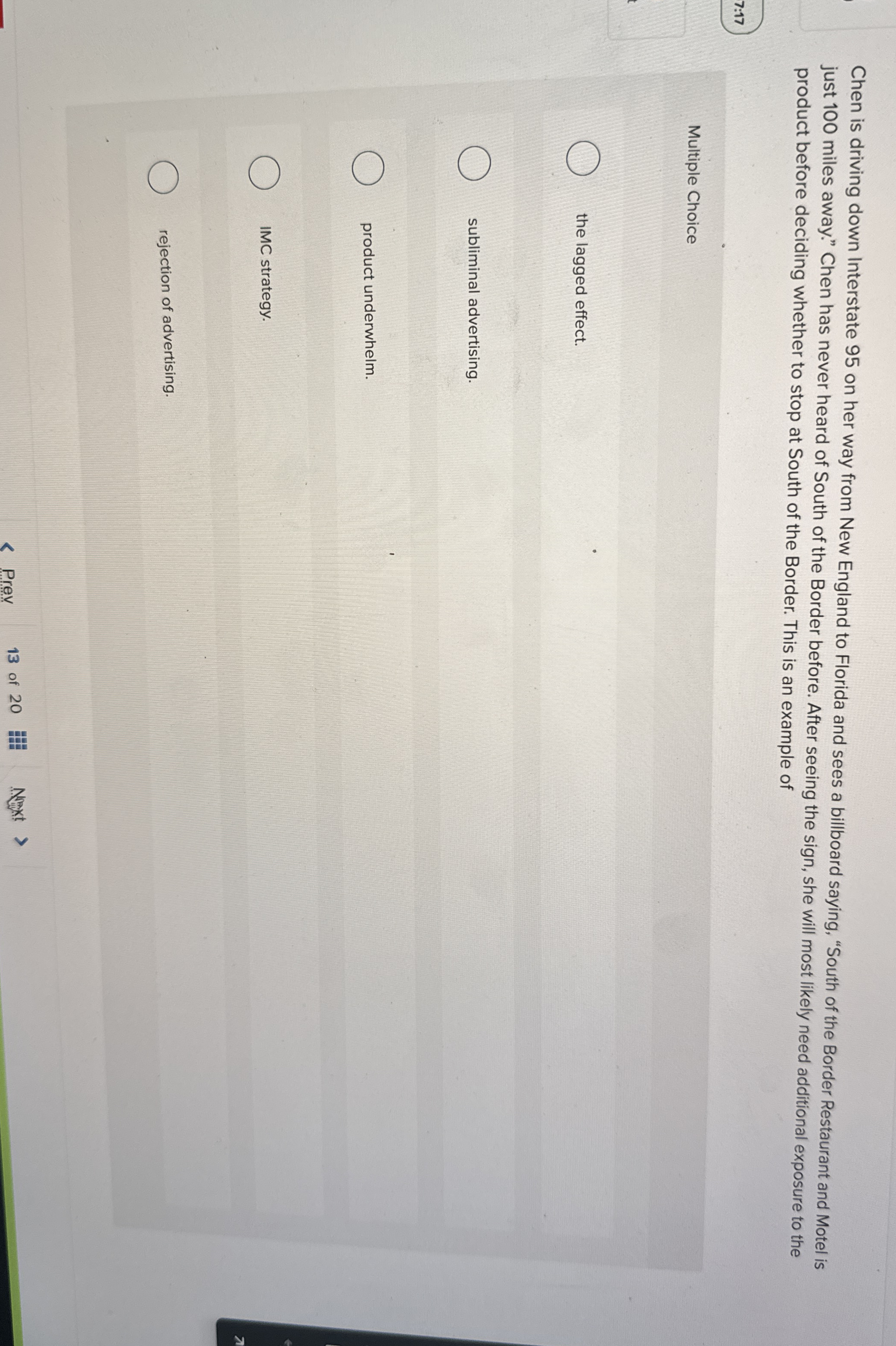 Chen is driving down Interstate 9 5 on her way