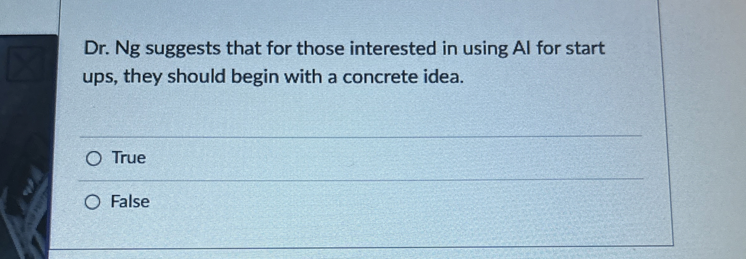 Dr . Ng suggests that for those interested in