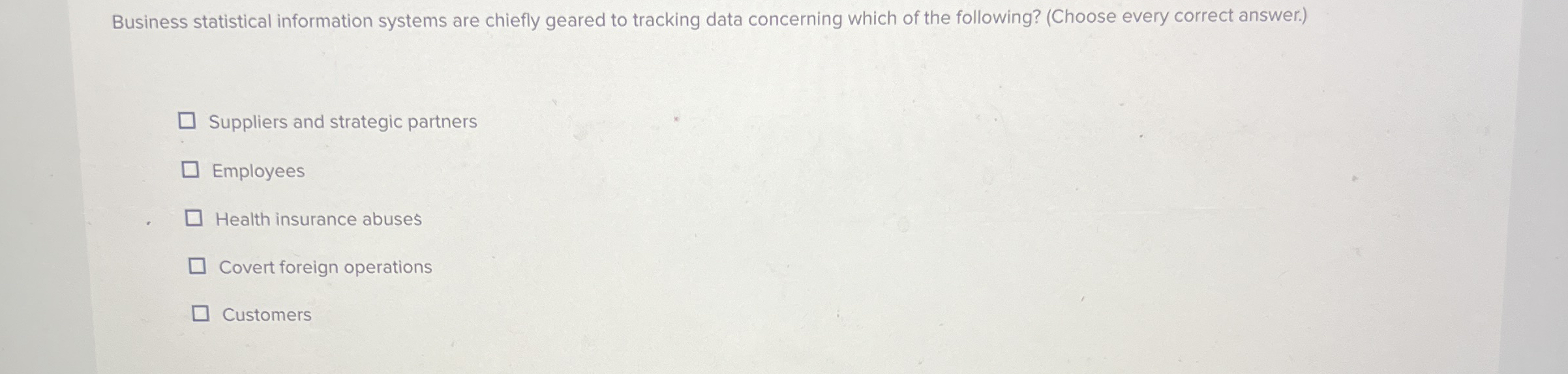 Business statistical information systems are