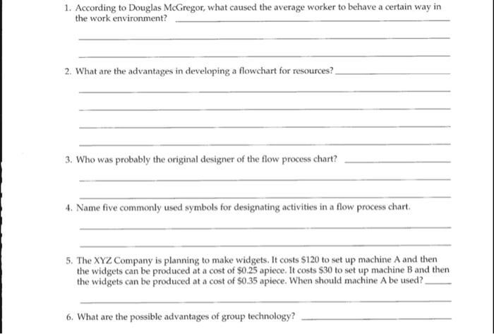 1. According to Douglas McGregor, what caused the