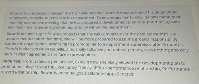 Ricardo is a respected manager in a high-volume