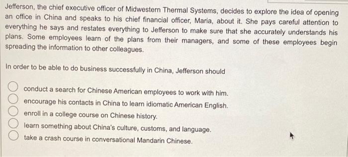 Jefferson, the chief executive officer of