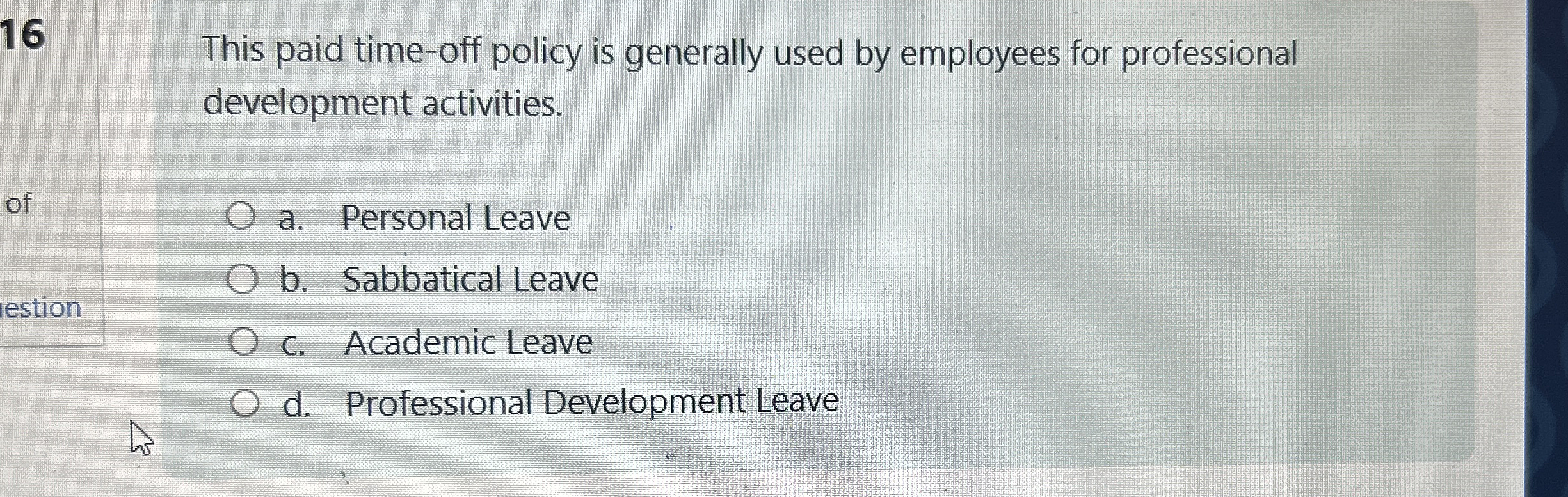 1 6 This paid time - off policy is generally used