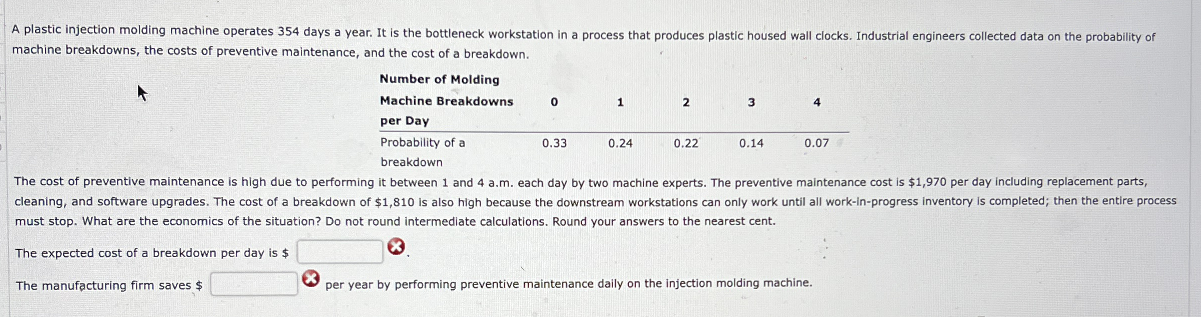 A plastic injection molding machine operates 3 5
