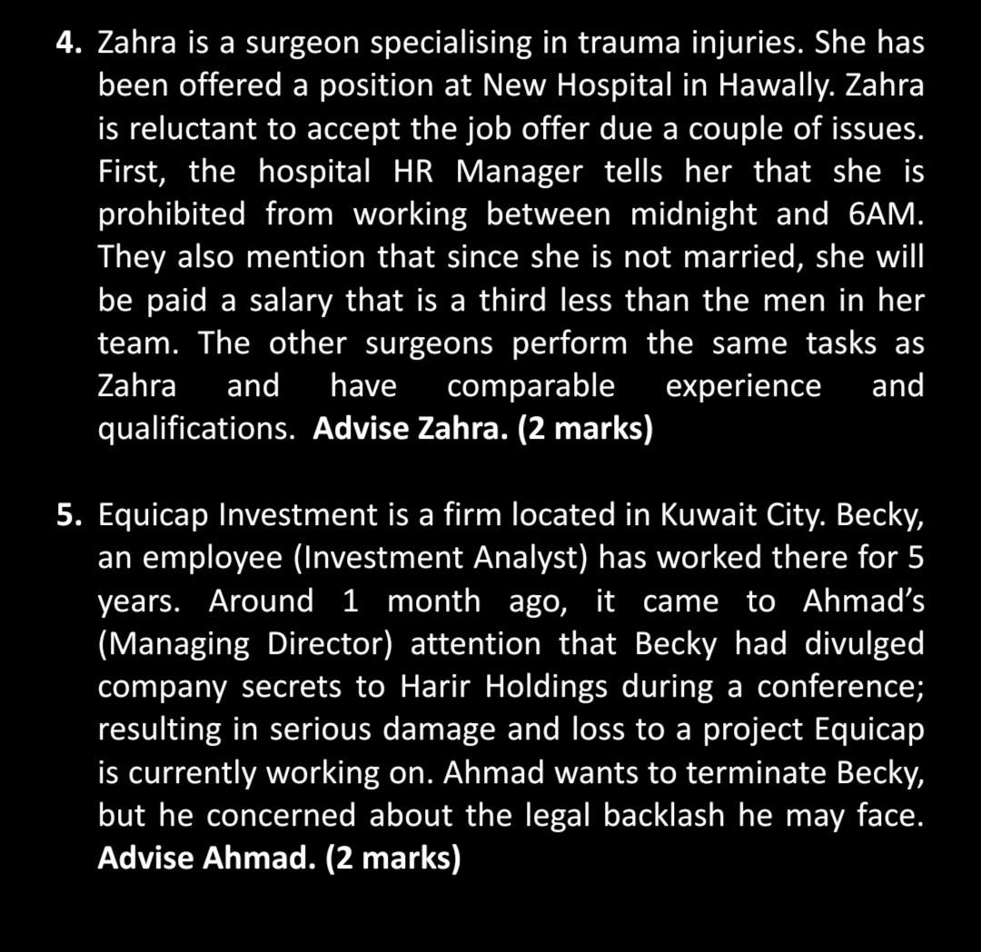 Solve the following case studies using the IRAC