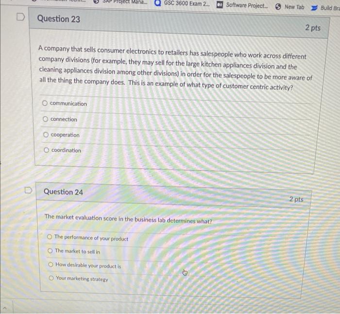Software Project. New Tab Build E D Question 19 2