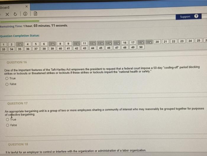 board x & lo Support Remaining Time: 1 hour, 03