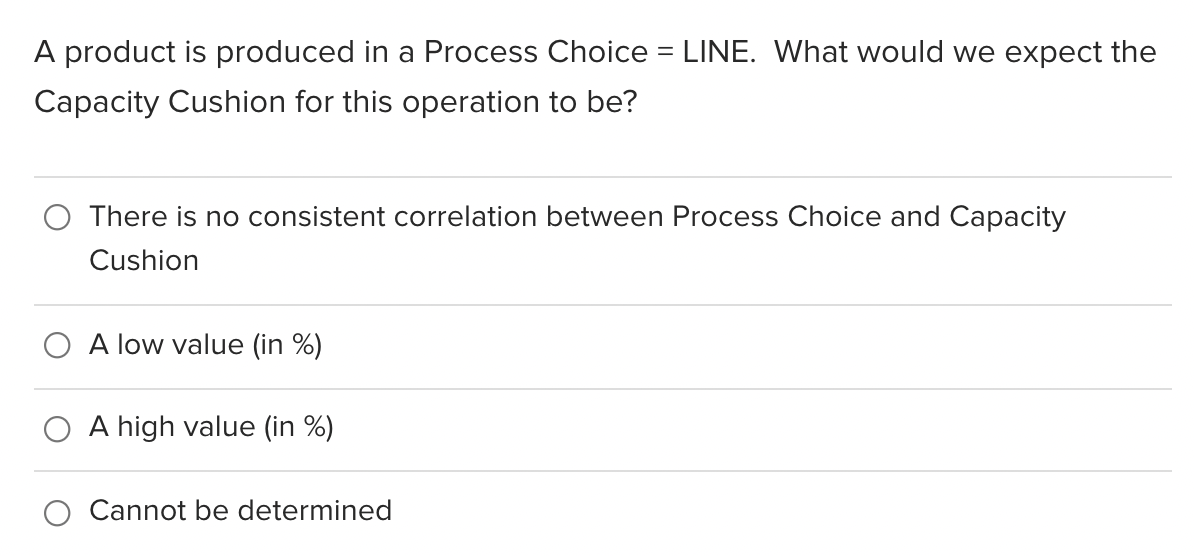 - A product is produced in a Process Choice =