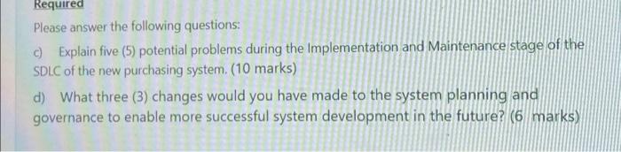 System development - Part B (Same scenario as