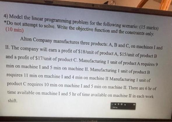 PLEASE DO IT FAST.. 4) Model the linear