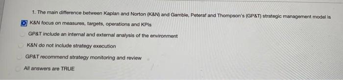 strategic management 1. The main difference