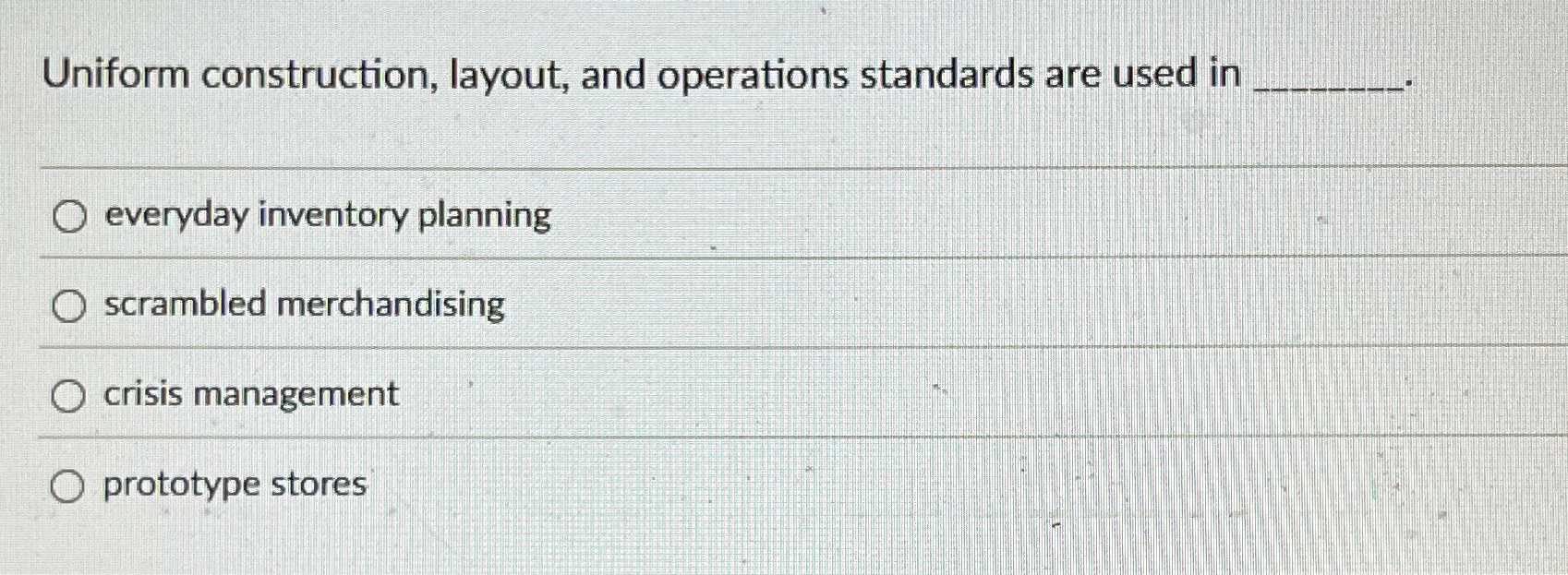 Uniform construction, layout, and operations