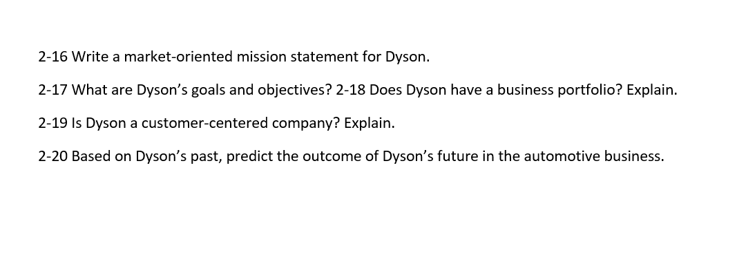 2-16 Write a market-oriented mission statement