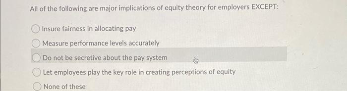 All of the following are major implications of