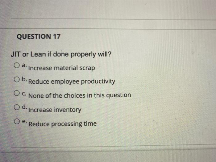 QUESTION 16 Before a master schedule can be