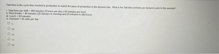 Take time is the cycle time needed in production