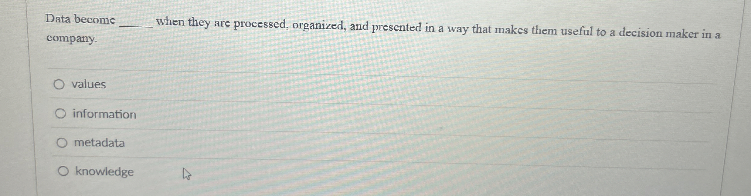 Data become q , company. when they are processed,