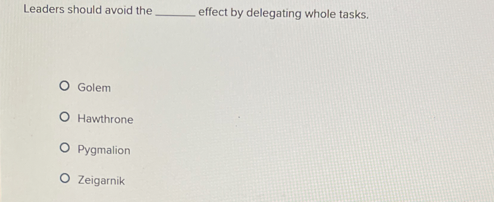 Leaders should avoid the q , effect by delegating