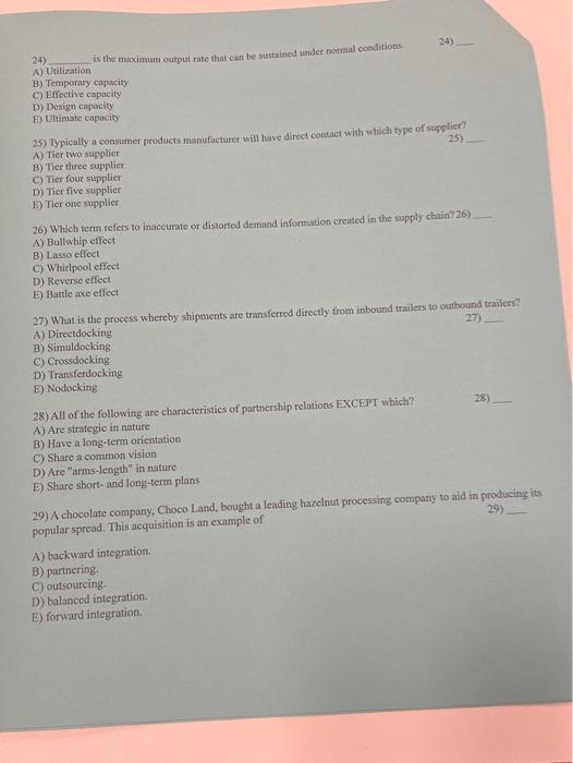 24) 24) is the maximum output rate that can be