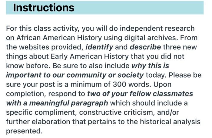 Instructions For this class activity, you will do